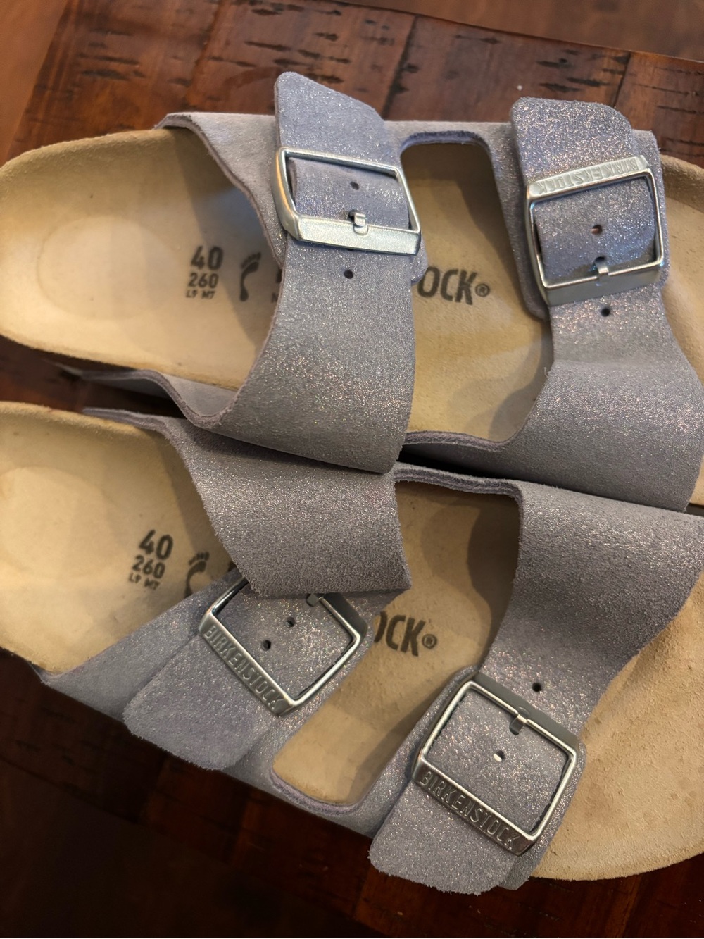 Birkenstock Women’s Arizona Double Strap Sandal - Light Blue with a Shimmer - Picture 4 of 4